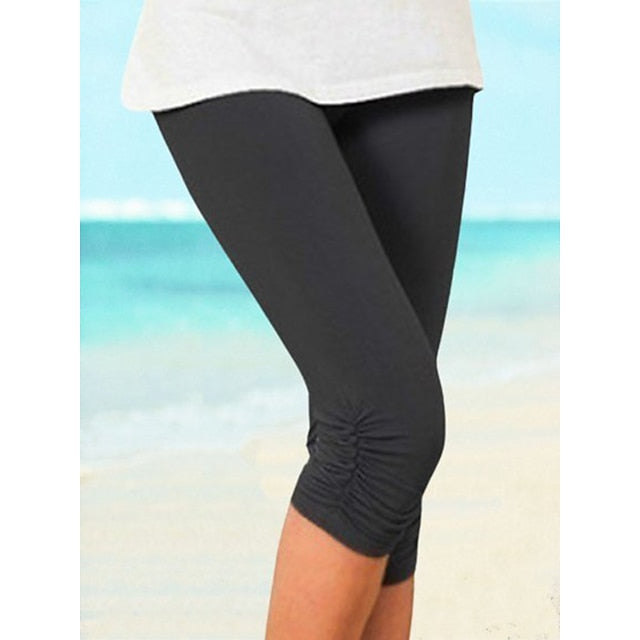 Women's Normal Capri Pants Leggings Fashion Calf-Length Mid