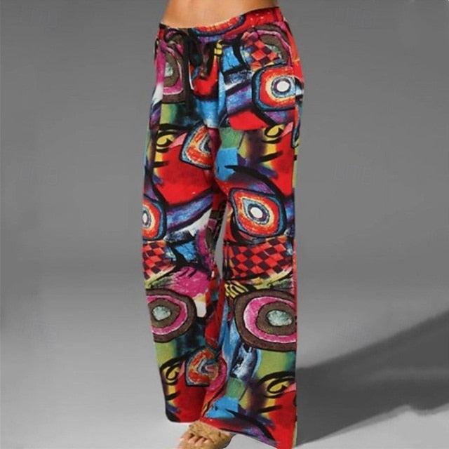 Women's Cotton Linen Pants Wide Leg Pants Trousers Casual