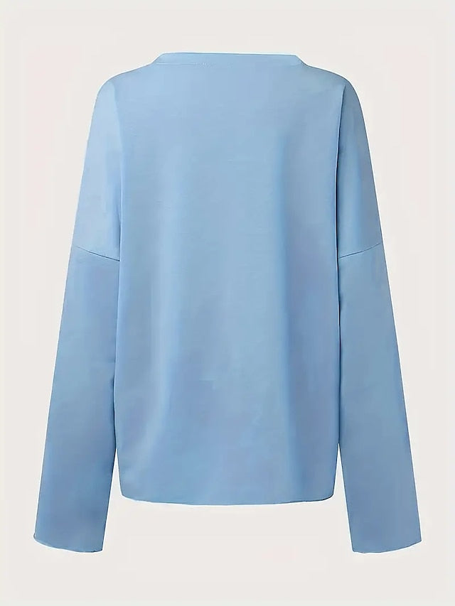 Women's Oversized Sweatshirt Pullover Cotton Blend Letter