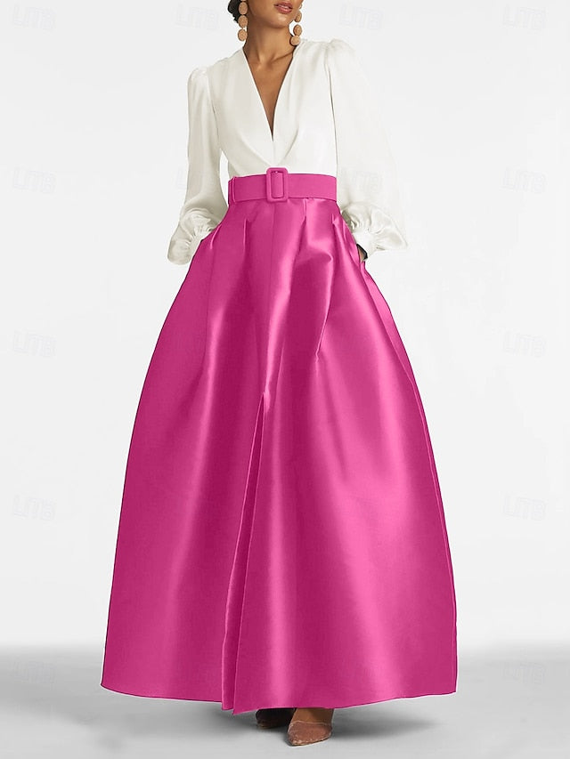 Evening Gown Formal High Guest Split A-Line Floor Dress Wedding