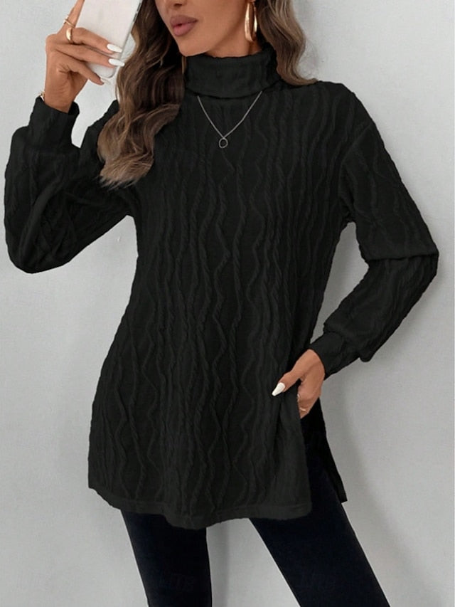 Women's Blouse Solid Color Stylish Casual Long Sleeve