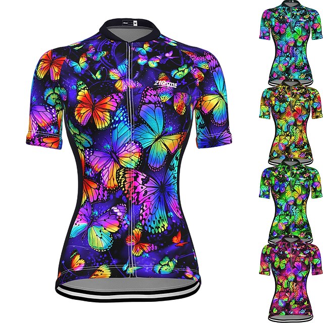 Women's Cycling Jersey Butterfly Short Sleeve Bike Jersey