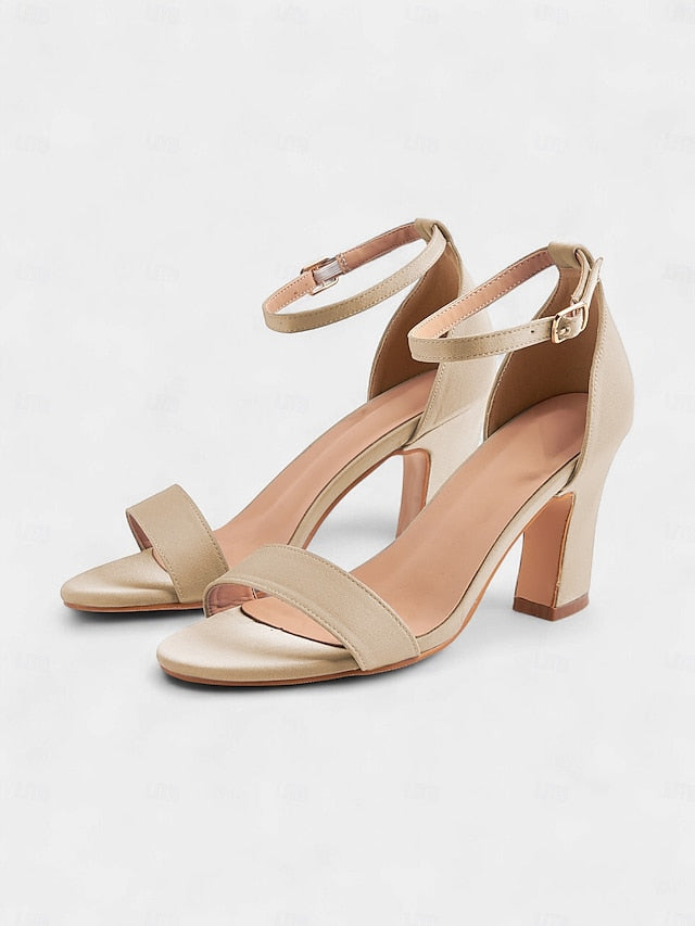 Women's Open Strap Toe Blue Ankle Light High Sandals - Heel