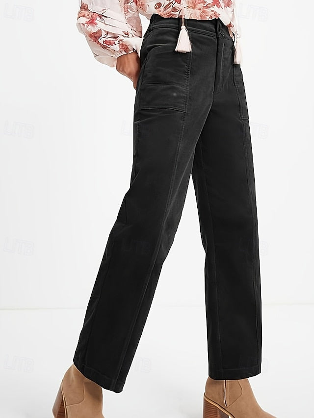 Women's Chinos Straight Casual Full Length Medium Waist