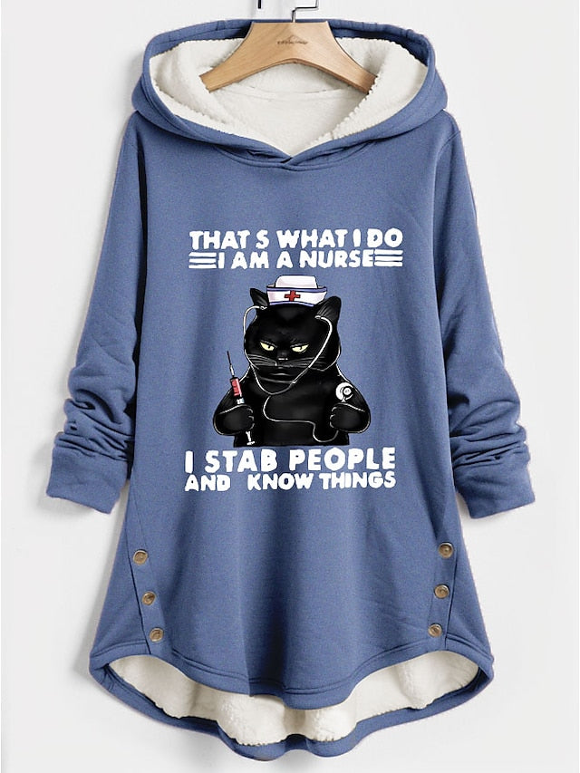 Women's Hoodie Sweatshirt Pullover Fleece Lined Warm