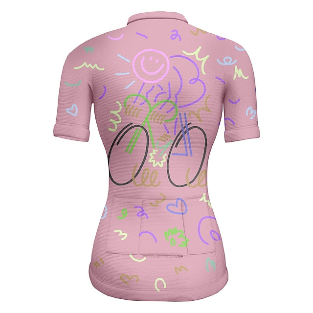Women's Cycling Jersey Graffiti Short Sleeve Bike Jersey