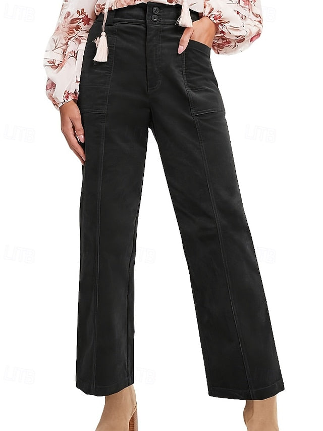 Women's Chinos Straight Casual Full Length Medium Waist