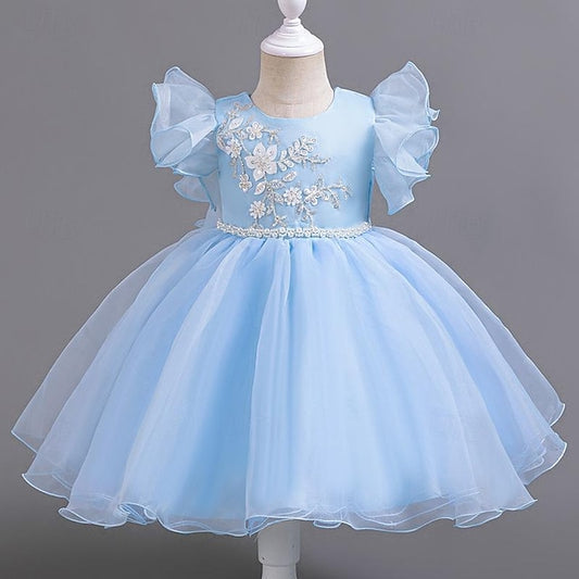 Sequin Dress Sleeveless Girls' Kids Party Floral Wedding