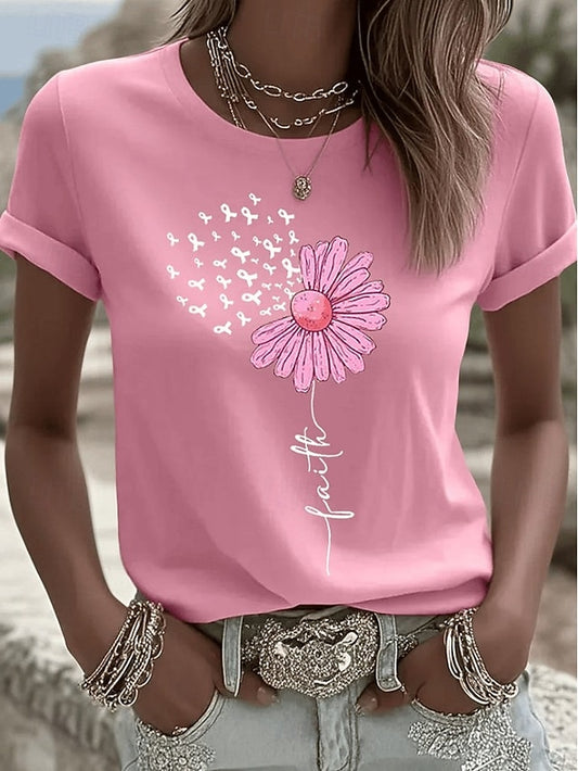 Women's T Shirt Print Floral Graphic Vintage Stylish