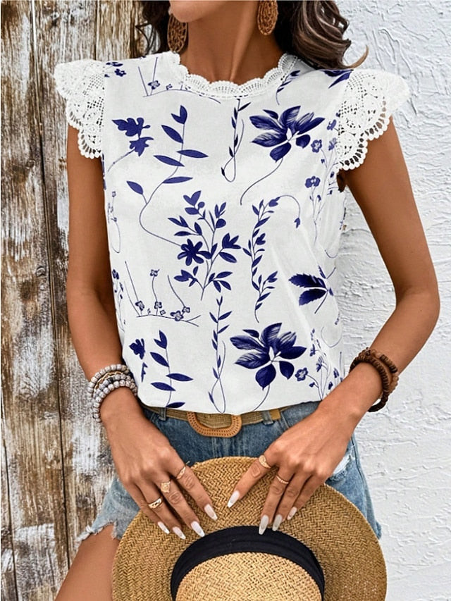 Women's Tank Top Print Plants Fashion Stylish Casual