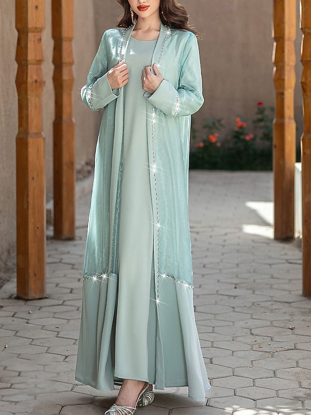 A-Line Mother of the Bride Dress Elegant Vintage Crew Neck Floor