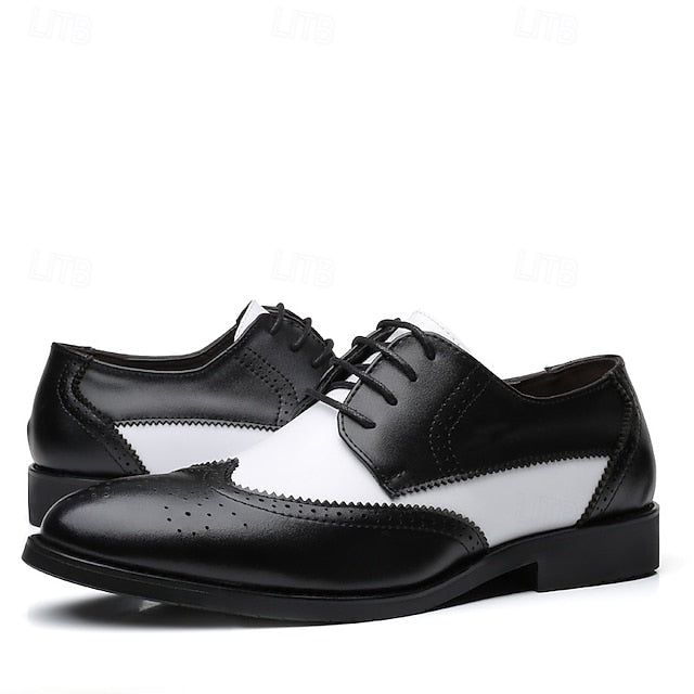 Shoes Brogue White with Men's Oxford and Black