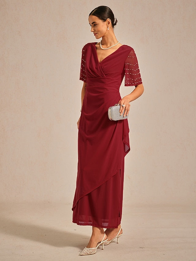 Women's Maxi Dress Sheath Dress Elegant Solid Color Short