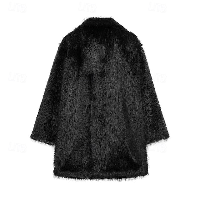 Furs Coat Faux Pocket Comfortable Fur Warm Women's