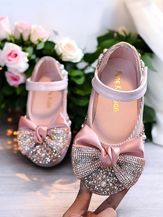 – Sparkly Rhinestone Mary Girls' Shoes Glitter Jane Bow