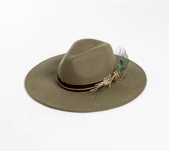 Cowboy Vintage Style Blue Hat Wool Ethnic