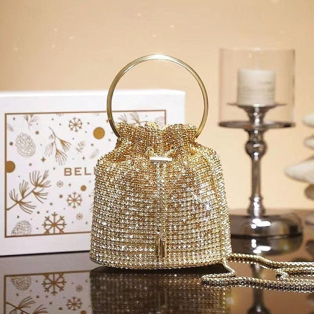 Damen PU Tasche Kette Clutch Abend Hochzeit Leder Party