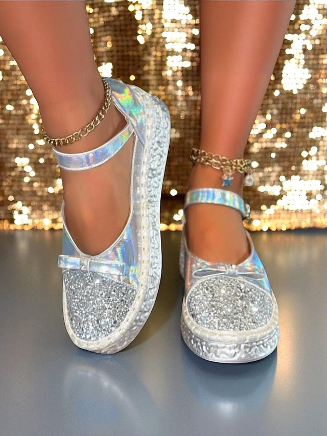 Shoes Holographic Mary Glitter Platform Women's Jane