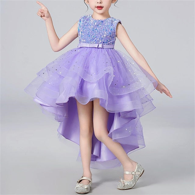Kids Dress Girls' Solid Sleeveless Color Party