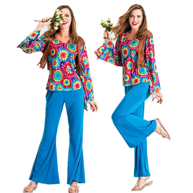 1960s Hippie 1970s Pants Cosplay Costume Outfits Disco Fancy
