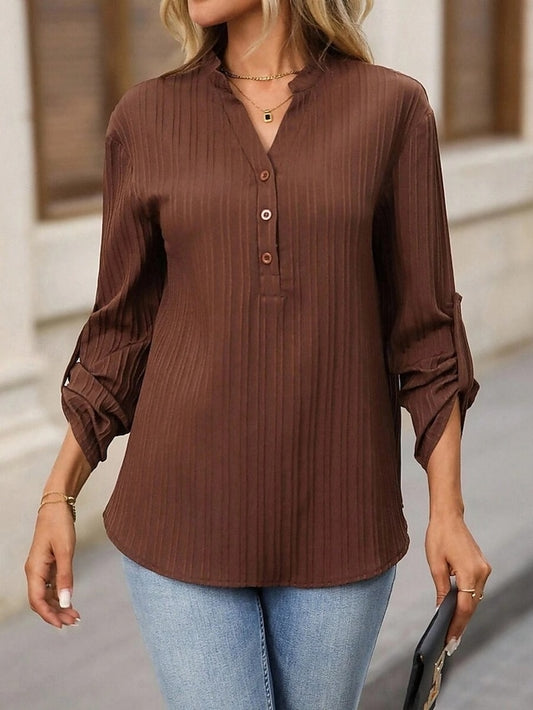 Women's Shirt Casual Shirt Blouse Buttons Plain Stylish