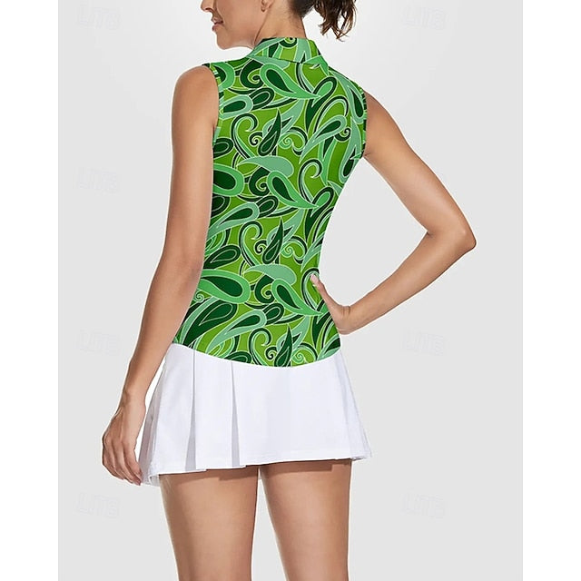 Women's Abstract Art Tennis Shirt Sleeveless Print UPF50+