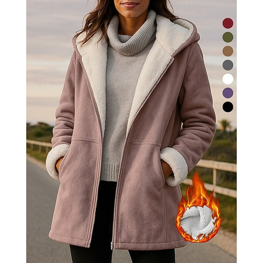 Women's Hoodie Jacket Zip Up Jacket Fleece Coat Thick with