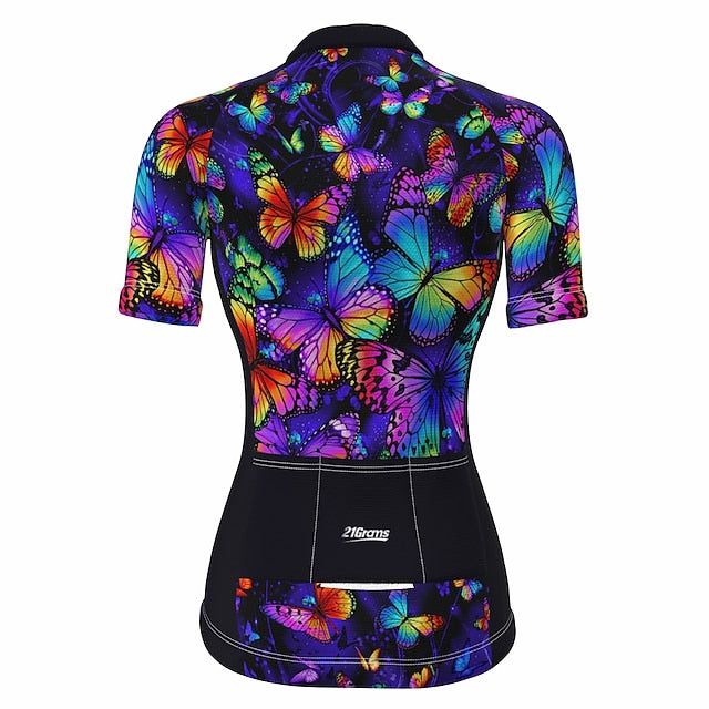 Women's Cycling Jersey Butterfly Short Sleeve Bike Jersey