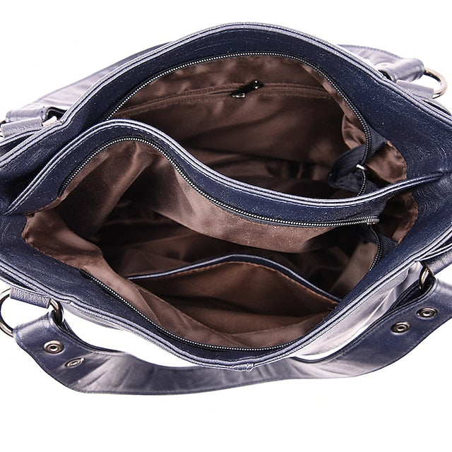 Sac bandoulière en similicuir bordeaux pour femme, grand format