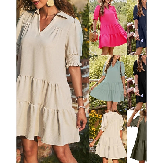 Women's Mini Dress Shirt Dress Fashion Modern Outdoor