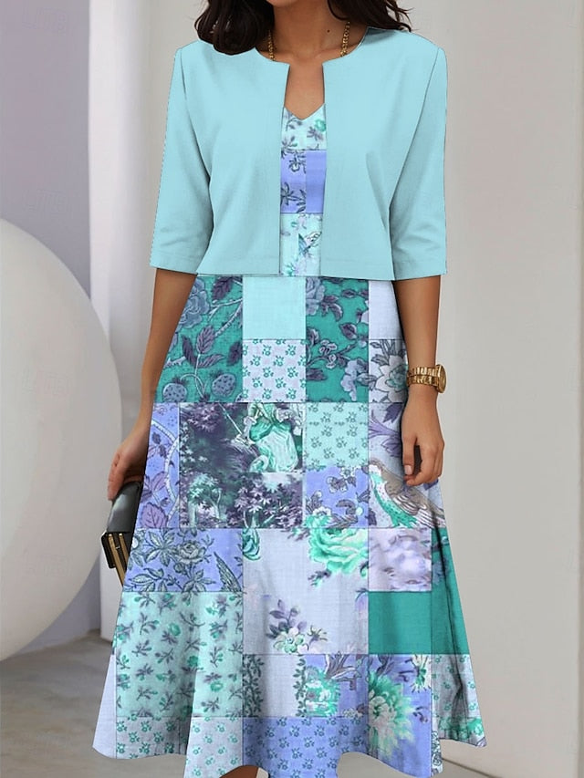 Women's Dress Set A Line Dress Midi Dress Elegant Casual