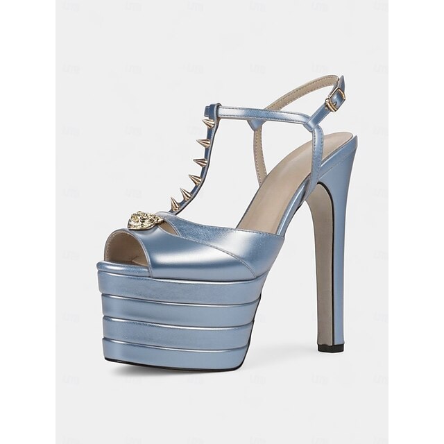 Metallic Gold Platform Women's - Edgy Silver Heels and High