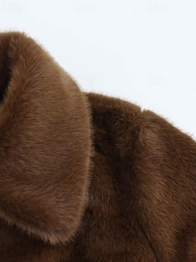 Teddy Comfortable Fur Warm Buttons Women's Coat Faux