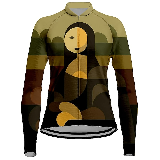 Women's Cycling Jersey Long Sleeve Bike Jersey Top with 3