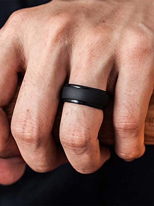 Durable Ring for Matte Silicone Men Black Comfortable –
