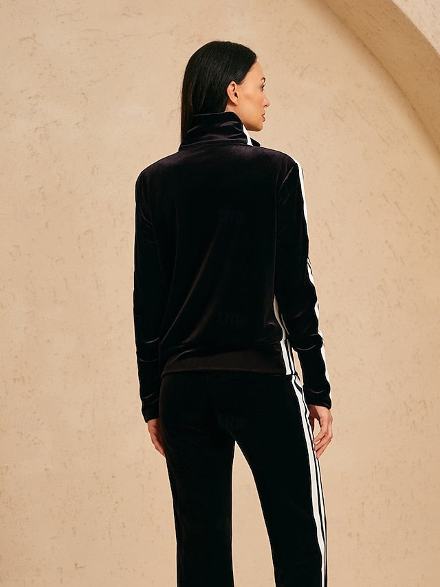 Women's Golf Jacket Black Long Sleeve Top Ladies Golf