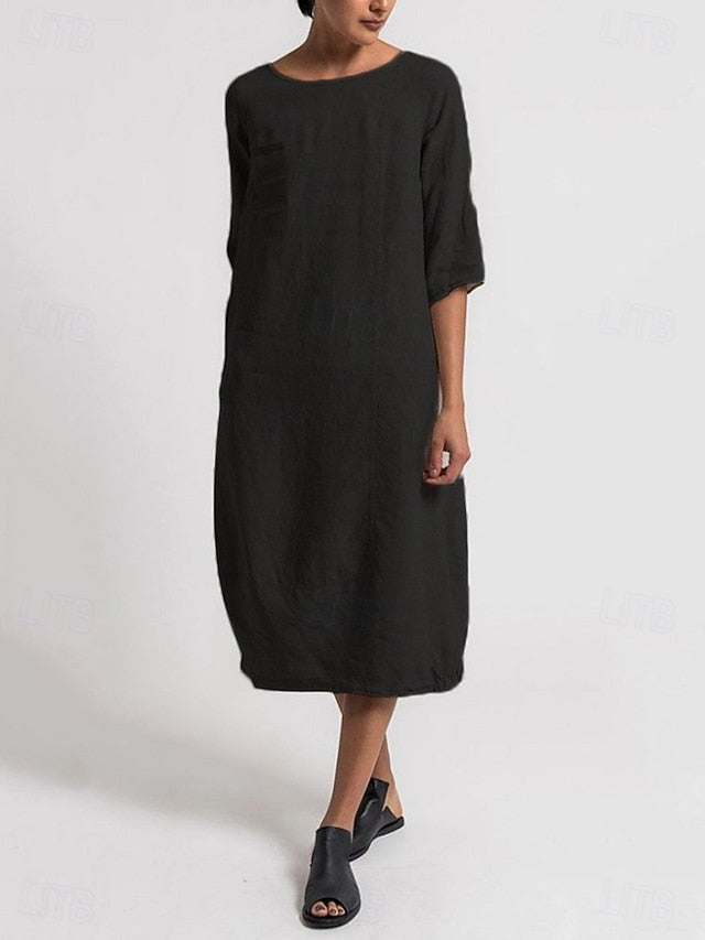 Women's Midi Dress Sundress Shift Dress Vacation Casual