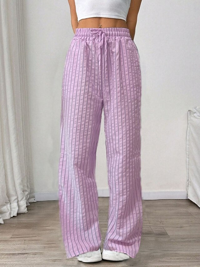Women's Faux Cotton Linen Sweatpants Wide Leg Chinos