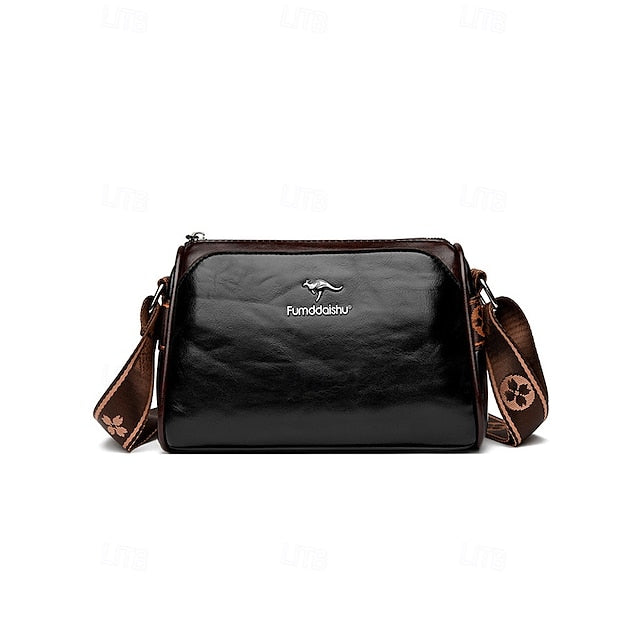 Crossbody Vintage Shoulder Bag – Women's Faux Leather