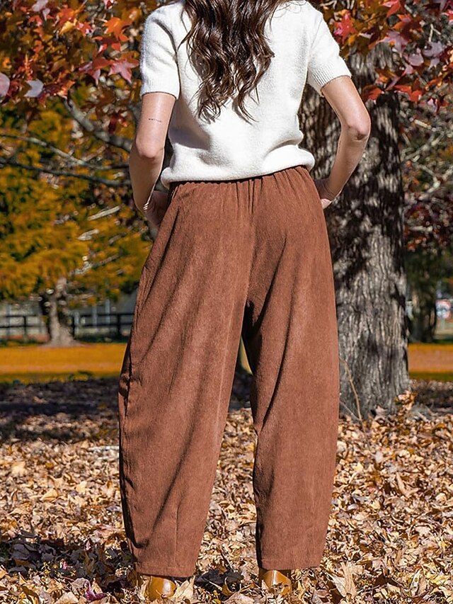 Women's Culottes Wide Leg Chinos Pants Trousers Harem Pants