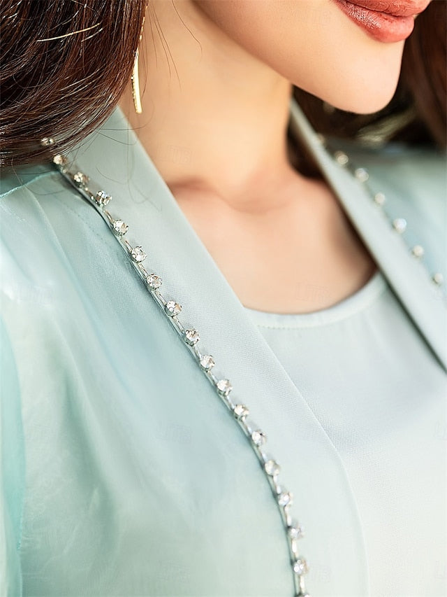 A-Line Floor Crew Dress the of Mother Bride Neck Vintage Elegant