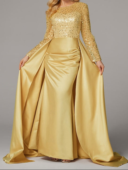 Dress Gown Elegant Floor Carnival Masquerade Mermaid Evening