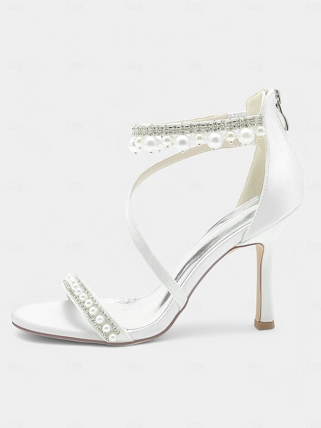 Heels – Party Chic Pointed-Toe Pink Ankle Strap Satin