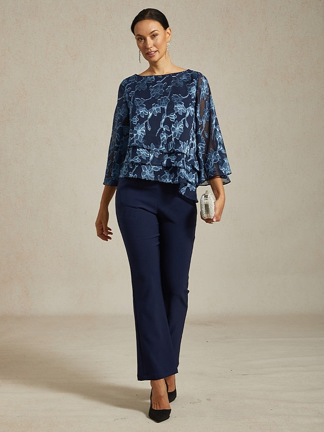 Women's Blouse Chiffon Tops Lace Floral Elegant Stylish