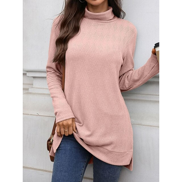 Women's Blouse Solid Color Stylish Casual Long Sleeve