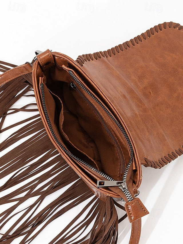 Kunstleder Damen Schultertasche mit mehreren Taschen - Umhängetasche