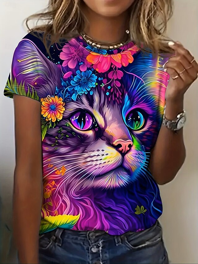 Women's T Shirt Graphic Animal Vintage Stylish Classic