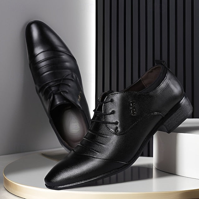 Men's White Shoes for Formal - Lace-Up Elegant