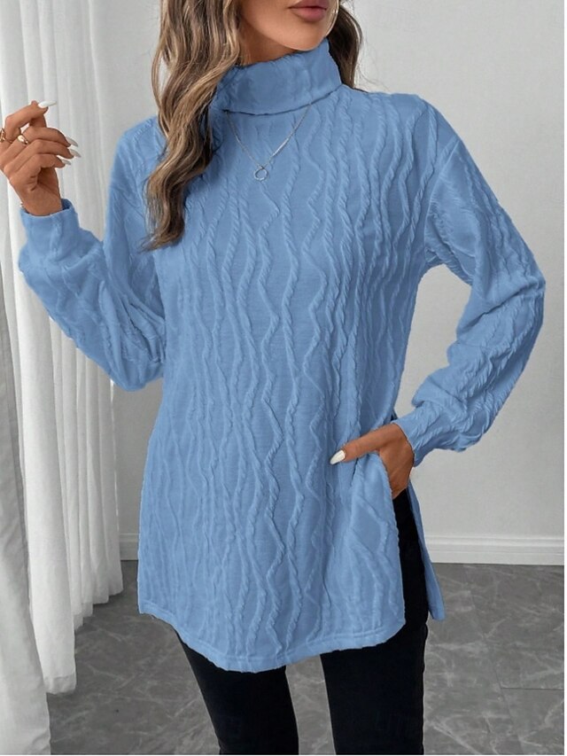 Women's Blouse Solid Color Stylish Casual Long Sleeve