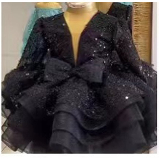 Dress Girl Sequin Party Long Girls' Kids Flower